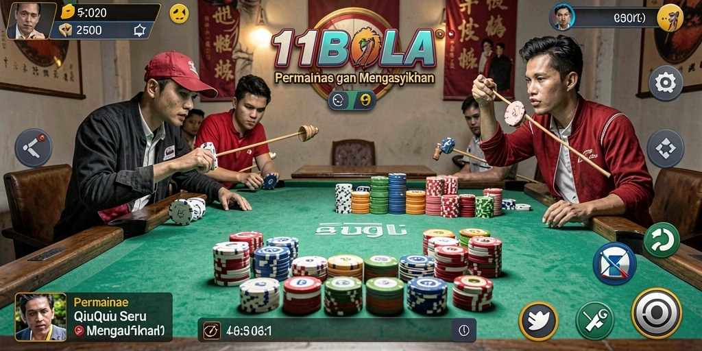 Tampilan menarik gameplay QiuQiu di 11BOLA.
