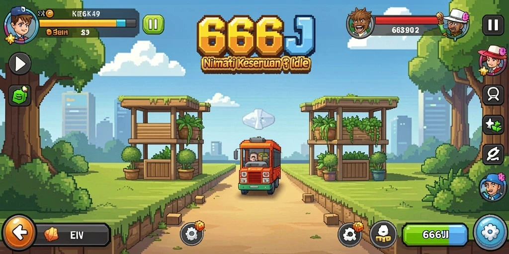 Tampilan gameplay menarik dari 666J yang penuh aksi Idle.