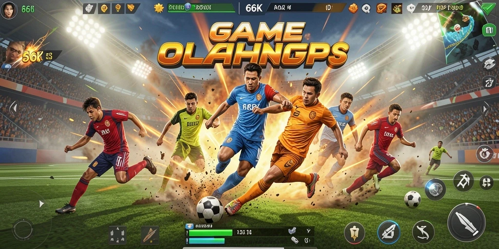 Tampilan gameplay <strong>66K</strong> yang seru dan penuh aksi olahraga.