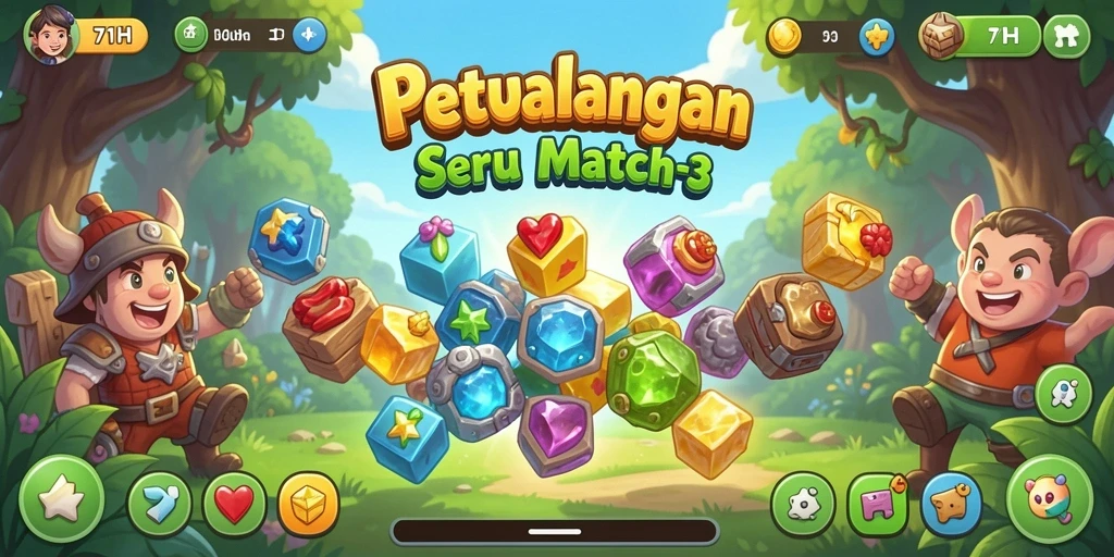 Tangkapan layar dari gameplay 71H yang penuh warna dan seru.
