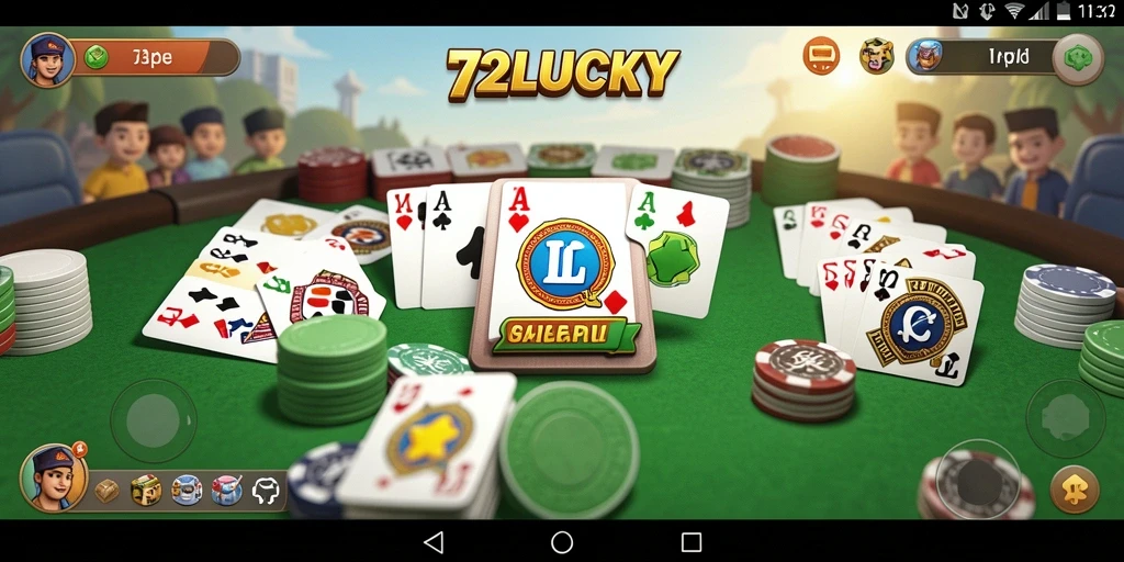 Screenshot 72LUCKY yang menampilkan gameplay Gaple yang menarik.