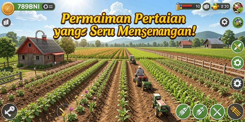 Tampilan gameplay 789BNI menampilkan aktivitas bertani yang menarik.
