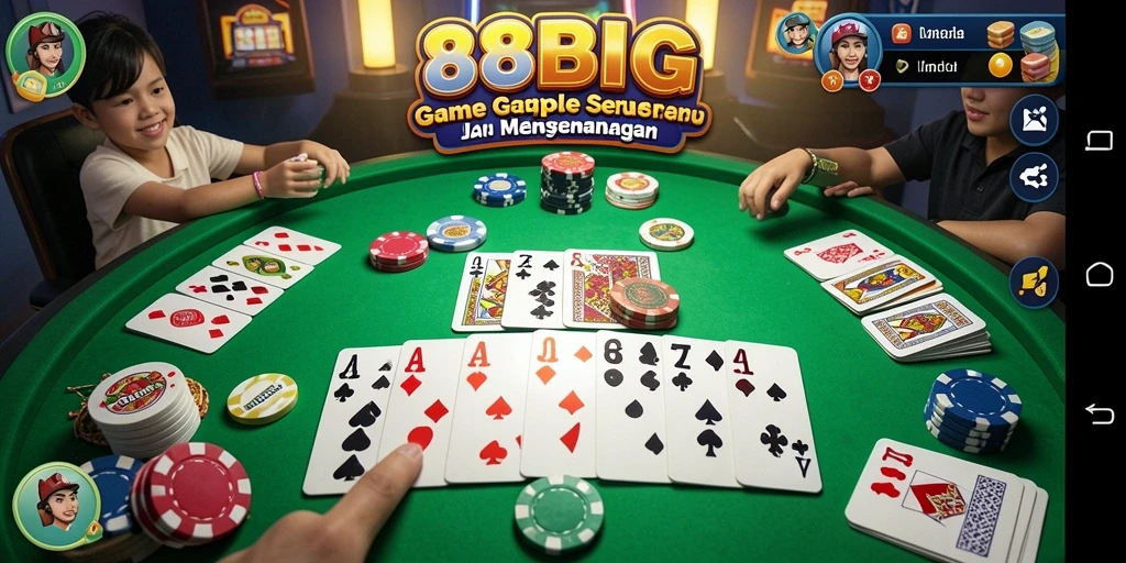 Screenshot gameplay Gaple yang menarik dan menghibur.