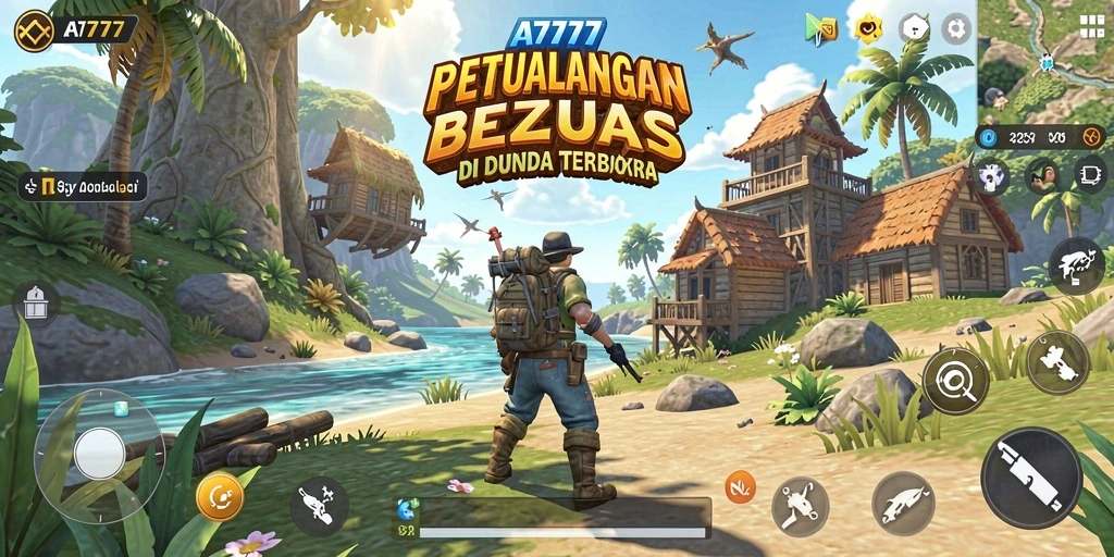Tampilan menarik dari gameplay A7777 di dunia terbuka.