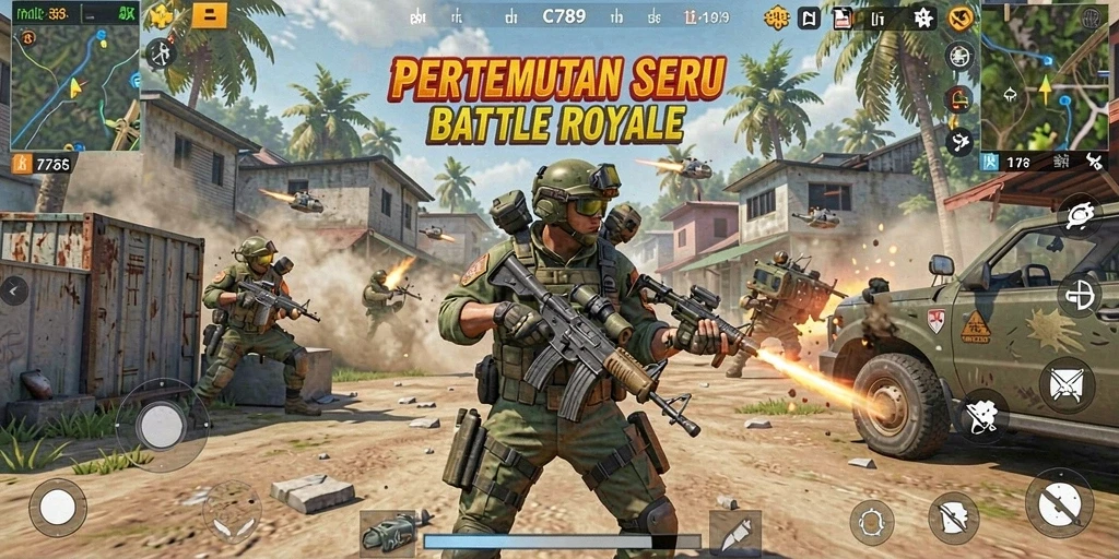 Screenshot C789 menampilkan aksi seru dalam permainan Battle Royale.