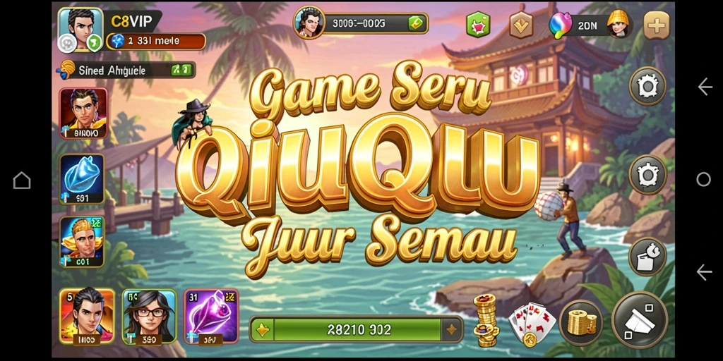 Screenshot C8VIP menampilkan aksi seru permainan QiuQiu
