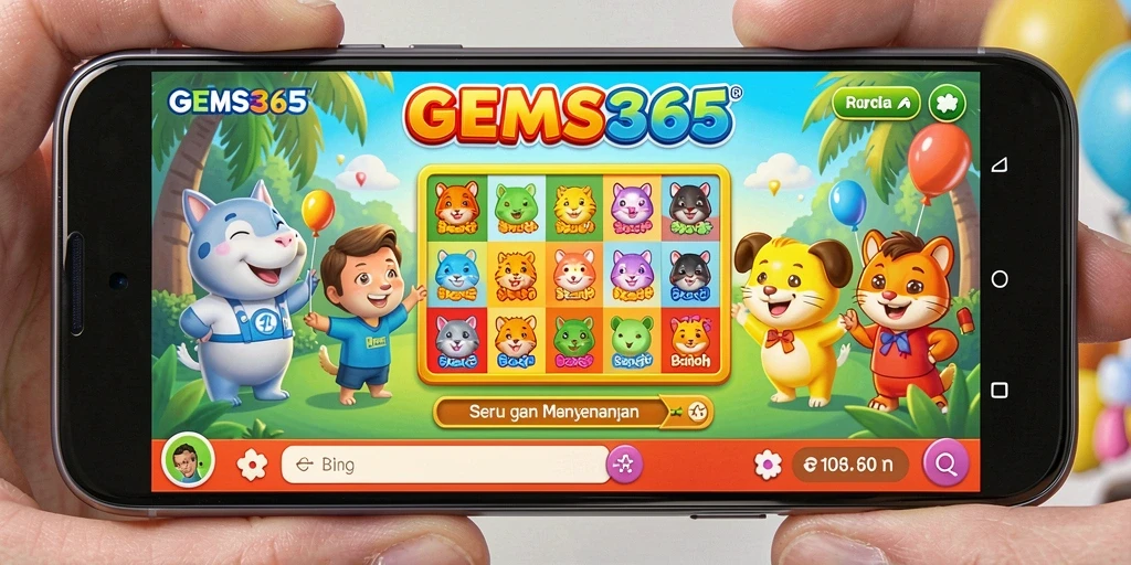 Tampilan gameplay seru dari GEMS365 yang menyenangkan.