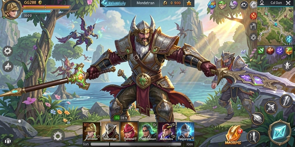 Tampilan gameplay GG288 yang menakjubkan dalam dunia MMORPG.