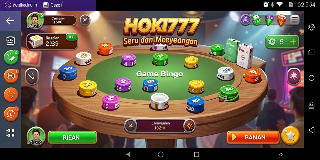 Screenshot gameplay HOKI777 menampilkan suasana permainan Bingo yang seru.