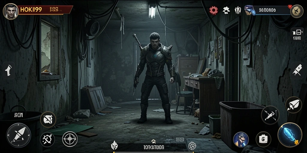 Screenshot gameplay HOKI99 menampilkan suasana menyeramkan yang intens.