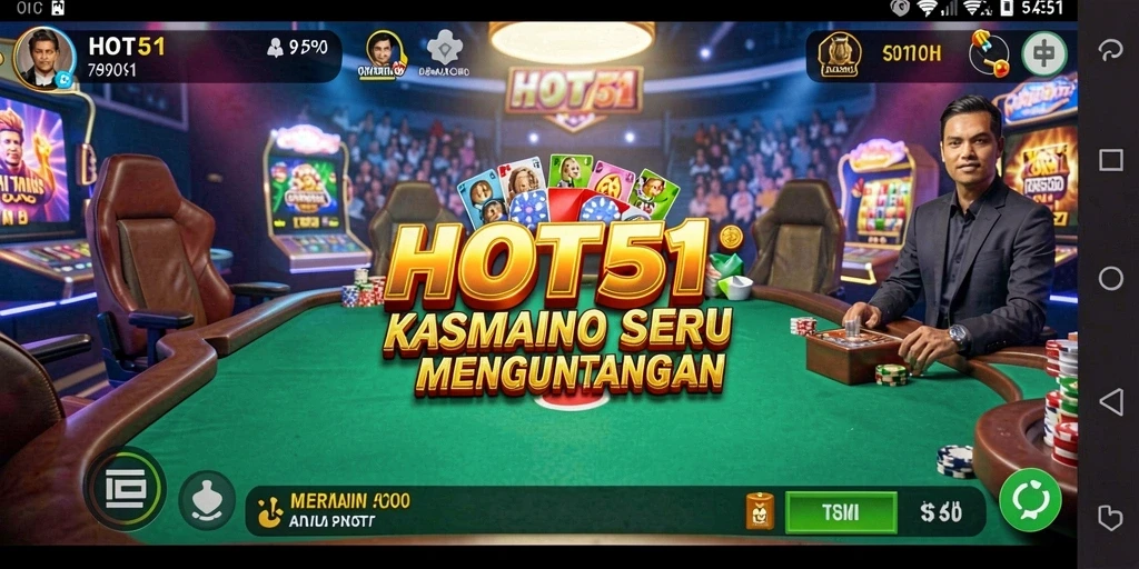 Screenshot HOT51 menampilkan gameplay kasino yang seru dan interaktif.
