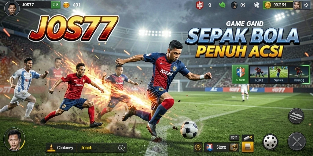 Screenshot gameplay JOS77 dengan aksi sepak bola seru.