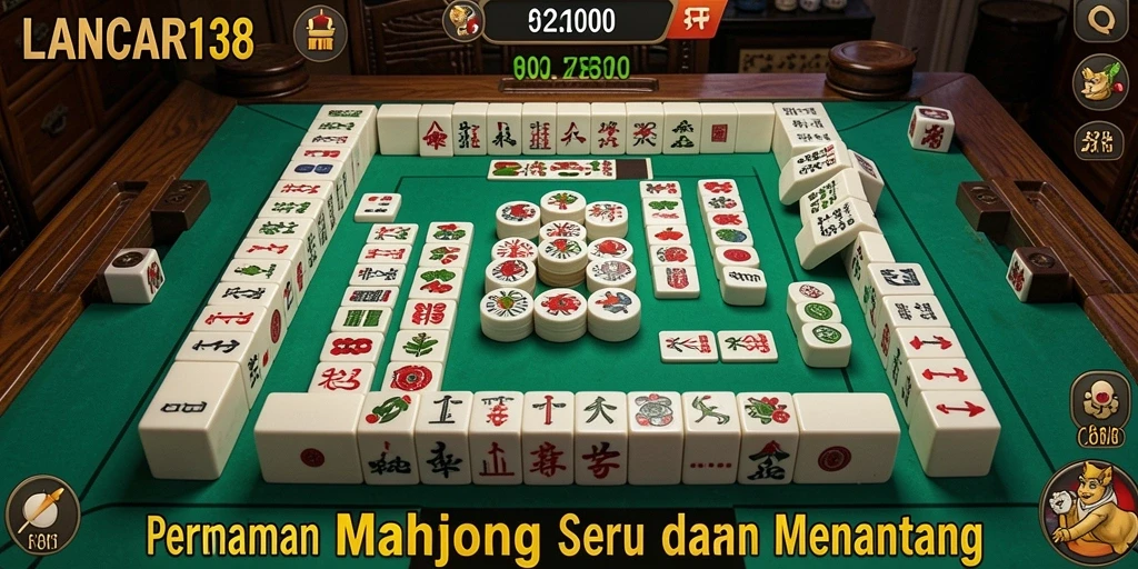 Tangkapan layar menunjukkan gameplay seru LANCAR138 dengan ubin Mahjong berwarna-warni.