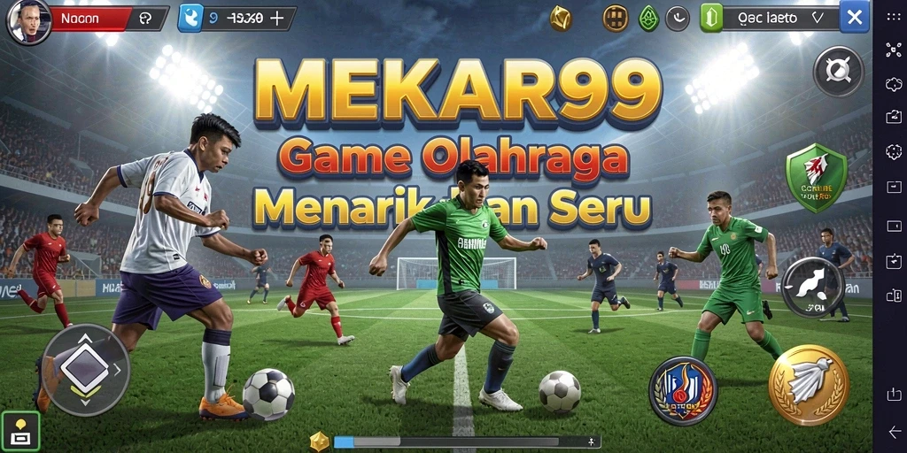 Tampilan gameplay seru dari MEKAR99 yang menggambarkan olahraga.
