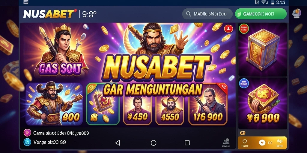 Tampilan gameplay slot menarik dan penuh warna di NUSABET.