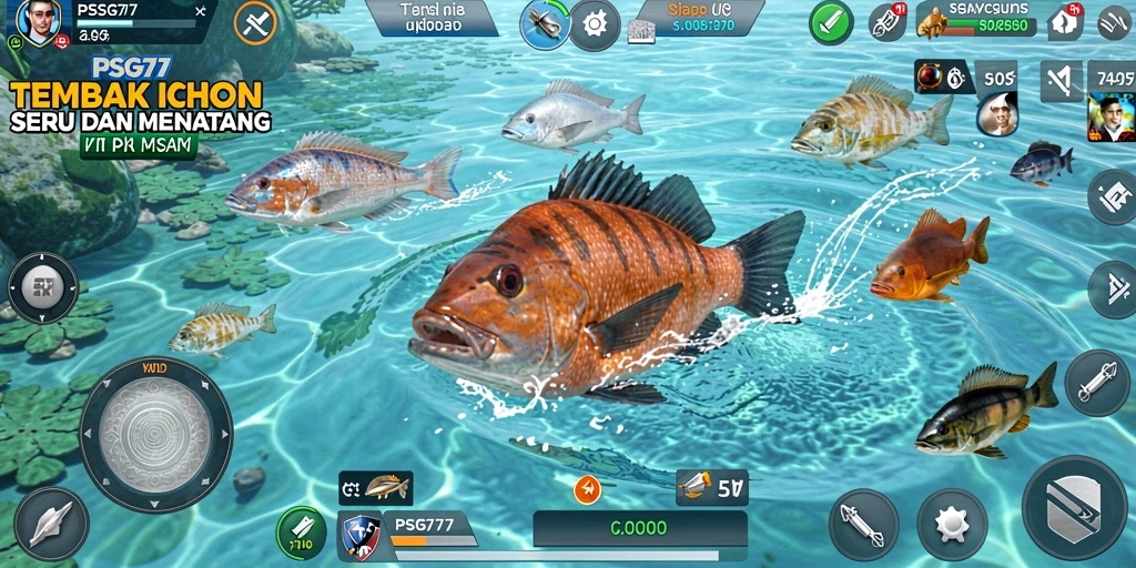 Tangkapan layar gameplay PSG77 dengan aksi tembak ikan yang mendebarkan.