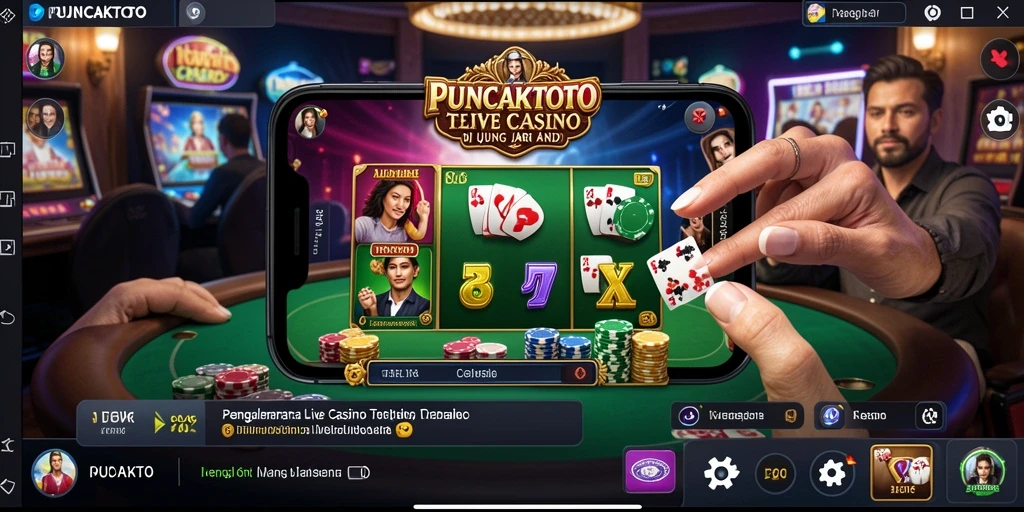Tampilan gameplay Live Casino PUNCAKTOTO yang memukau.