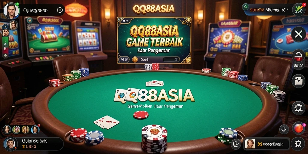 Tampilan gameplay Poker di QQ88ASIA yang seru dan mendebarkan.