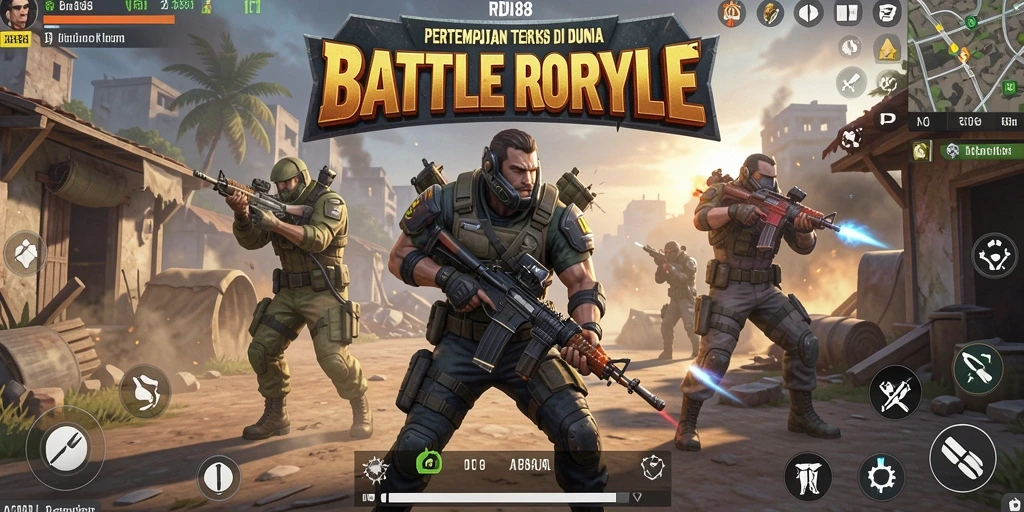 Tangkapan layar RDI88 menampilkan aksi seru dalam pertempuran Battle Royale.