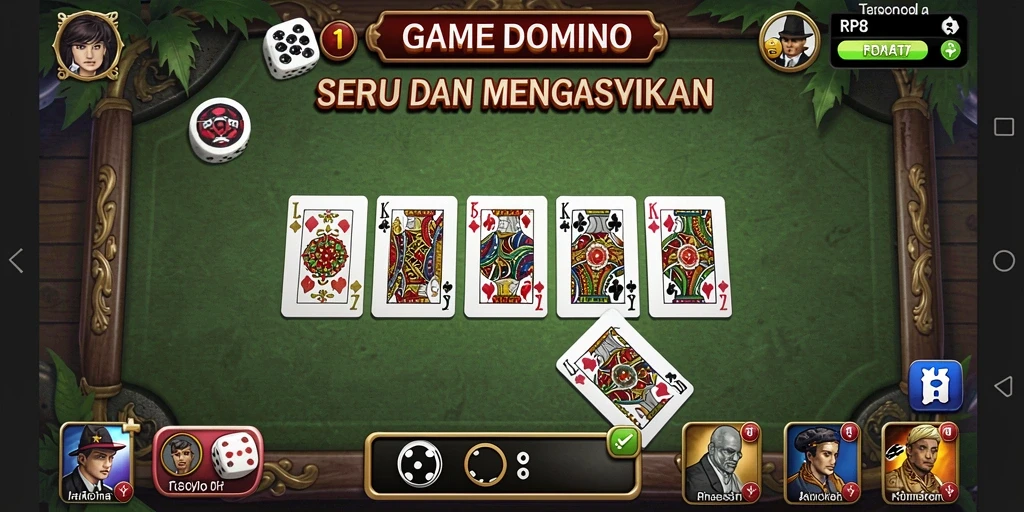 Tampilan gameplay RP8 yang menarik saat bermain Domino.