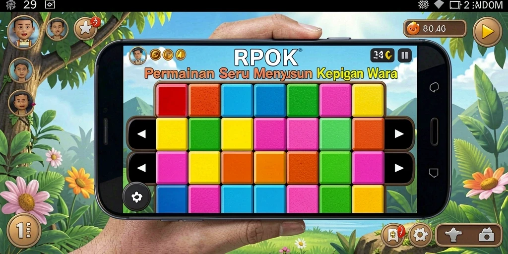 Screenshot gameplay RPOK yang menunjukkan serunya mencocokkan kepingan.
