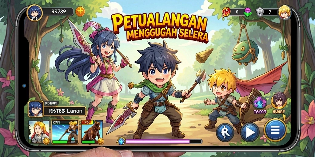 Tampilan gameplay menakjubkan dari game Anime RR789.