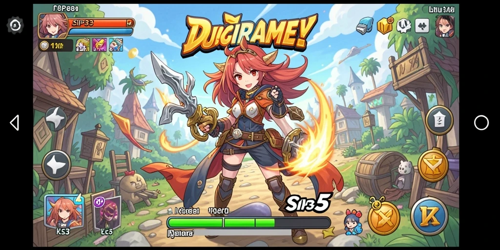 Screenshot gameplay SIP33 menampilkan pertarungan seru karakter anime.