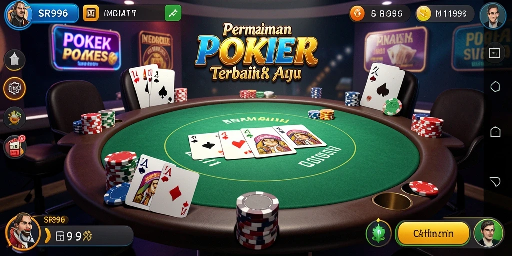 Tampilan gameplay seru dari SR996 yang menampilkan aksi poker yang mendebarkan.