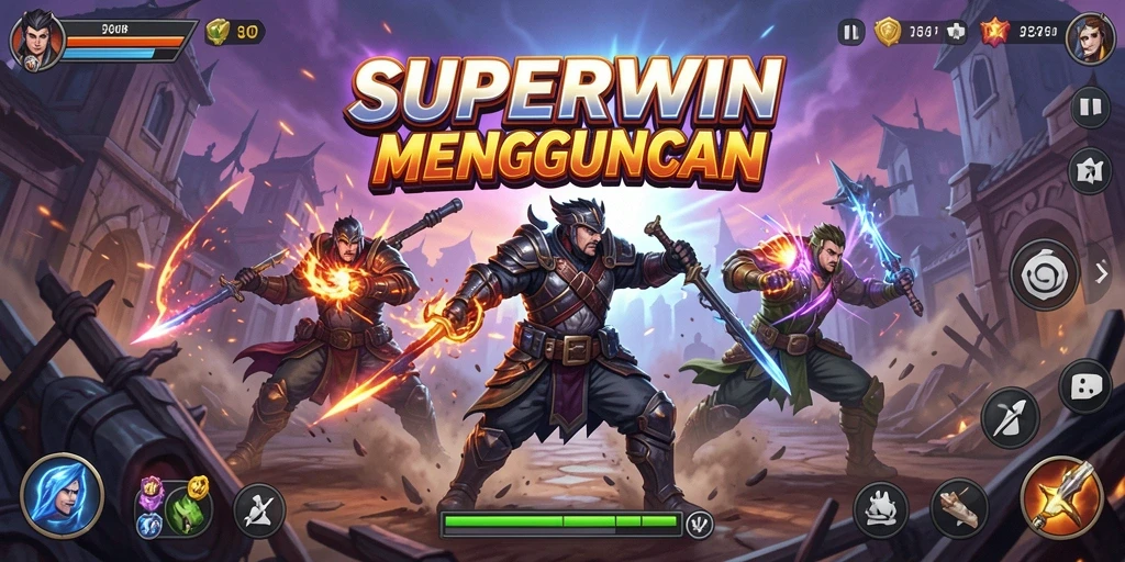 Tampilan gameplay SUPERWIN yang mendebarkan dan penuh aksi.