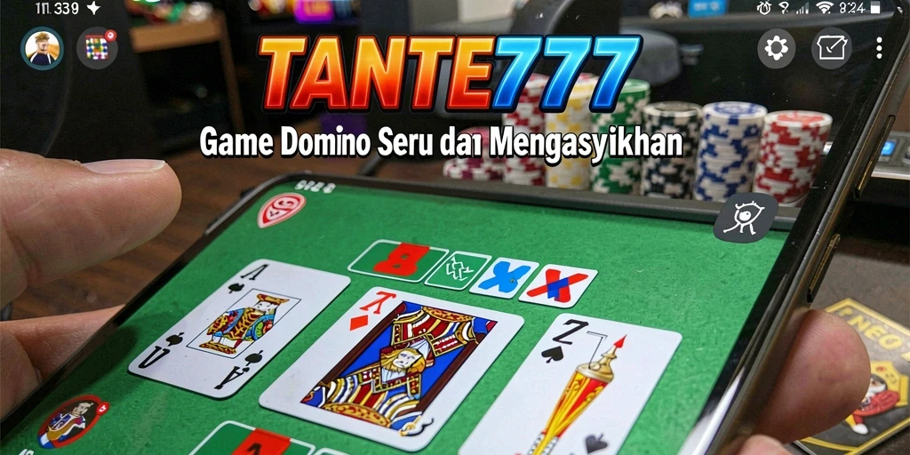 Tampilan gameplay seru dari TANTE777 dengan aksi Domino yang menarik.
