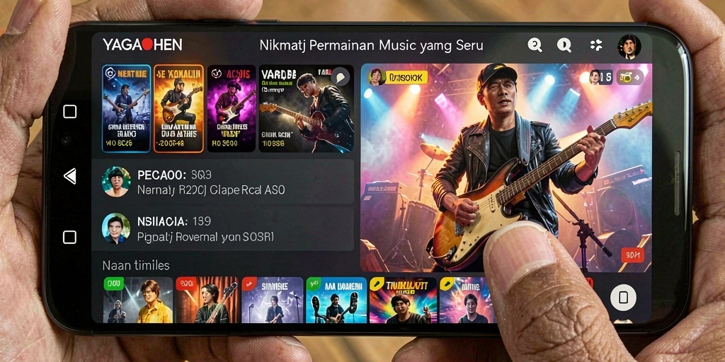 Tangkapan layar gameplay YAGAOHEN yang menampilkan aksi bermain musik.