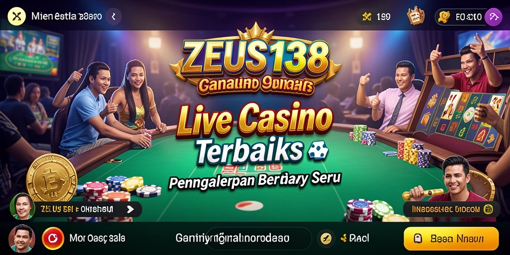 Tampilan gameplay seru di <strong>ZEUS138</strong> dengan dealer langsung dan suasana kasino.